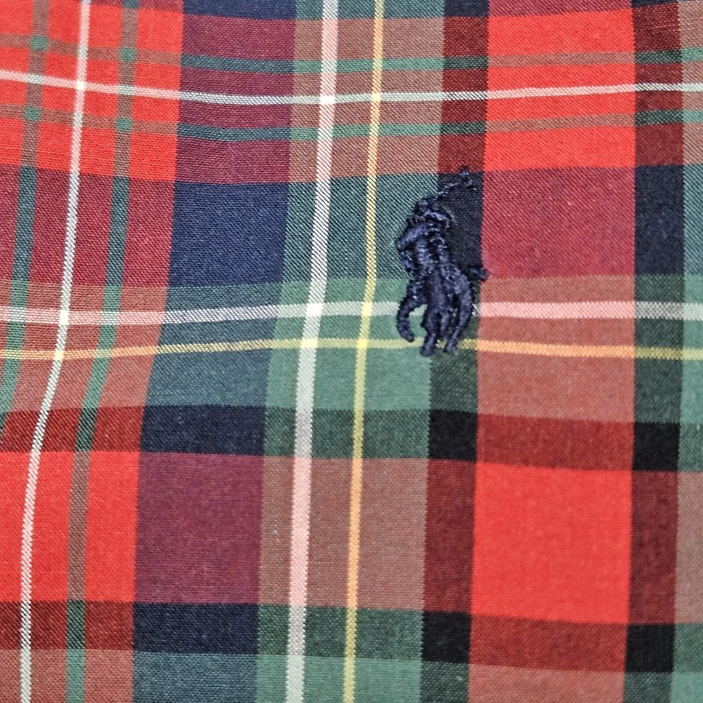 Ralph Lauren Classic Plaid Button Down Shirt Boys 6 Long Sleeve Pony Preppy‎